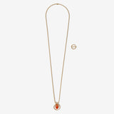 I HEART YOU NECKLACE IN CARNELIAN