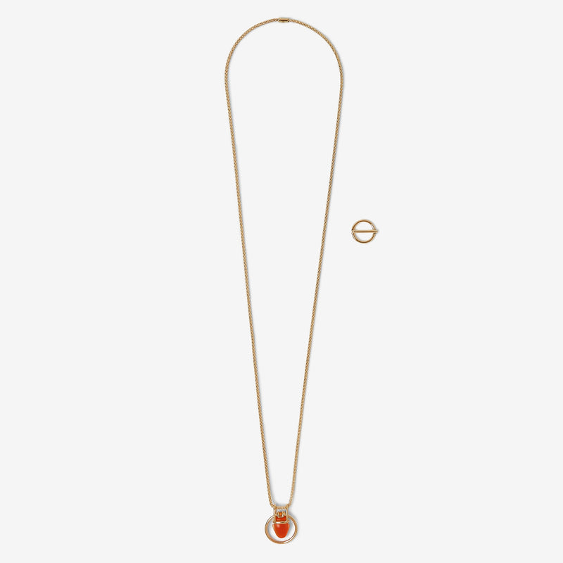 I HEART YOU NECKLACE IN CARNELIAN